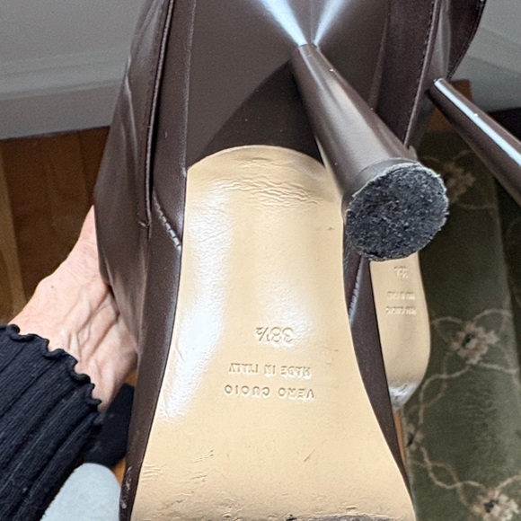 RHW x GIA Classic Pointed-Toe Knee-High Boots chocolate brown leather size 8.5 - Picture 9 of 15